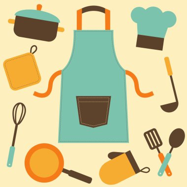 cooking utensils and kitchenware icons clipart
