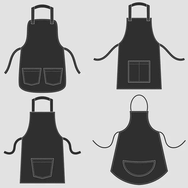 Black apron set — Stock Vector