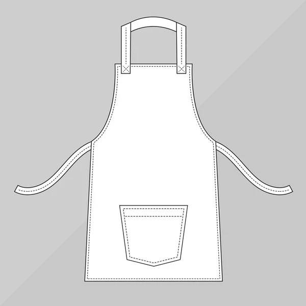 White apron with pocke — Stock Vector