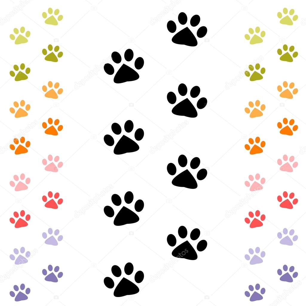 Orme animali bianco e colorati — Vettoriali di Ann Precious