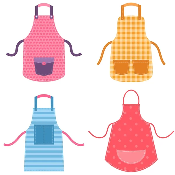 Colorful apron set — Stock Vector