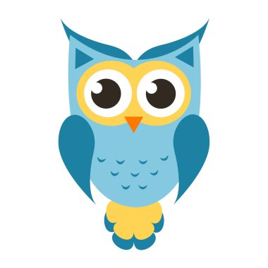 Çizgi film mavi baykuş simgesi