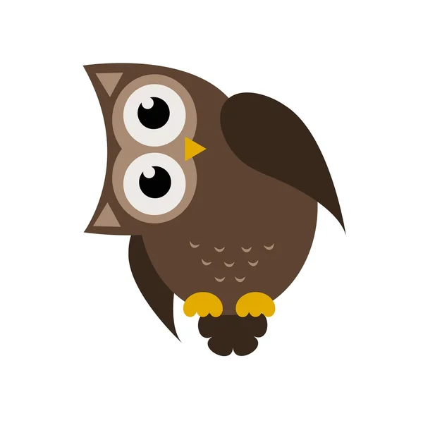Карикатурно-коричневая сова — стоковый вектор
