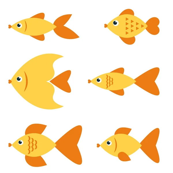Set van gouden vissen — Stockvector