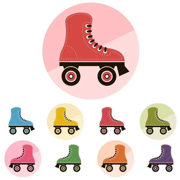 Roller skates icon set — Stock Vector