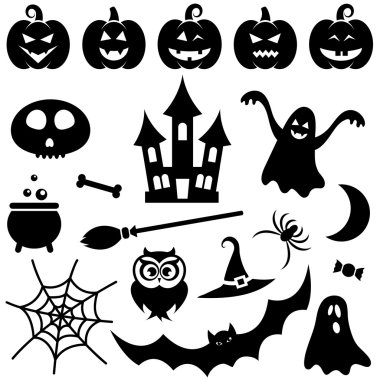 Siyah Cadılar Bayramı Icons set