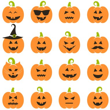 Halloween pumpkins büyük kümesi