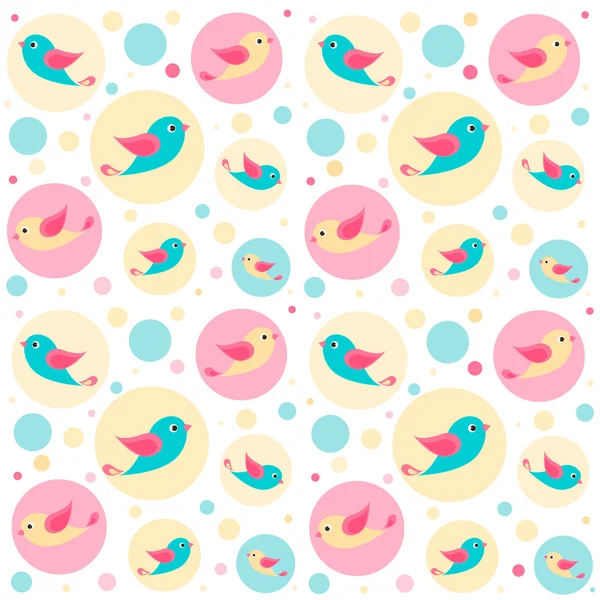 Patroon met cute vogels — Stockvector