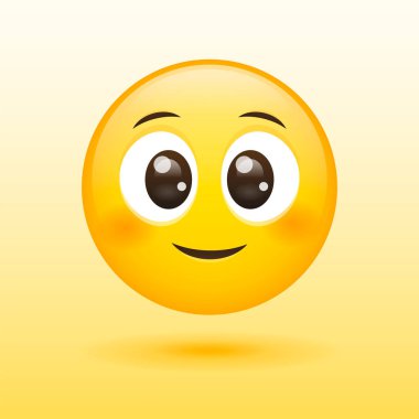 Happy and cute smiley face. Yellow icon