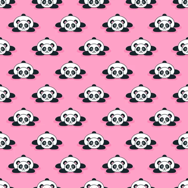 Seamless pattern with panda bear — Image vectorielle