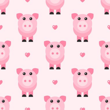 Domuzlar ve kalplerle kusursuz desen