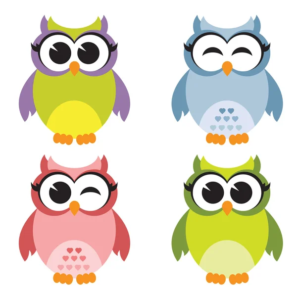 Set of owls — Stock Vector