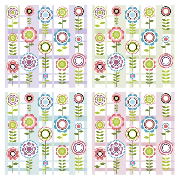 Ensemble de motifs floraux — Image vectorielle