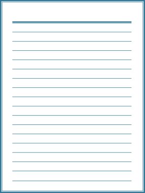 Notebook paper with blue lines clipart