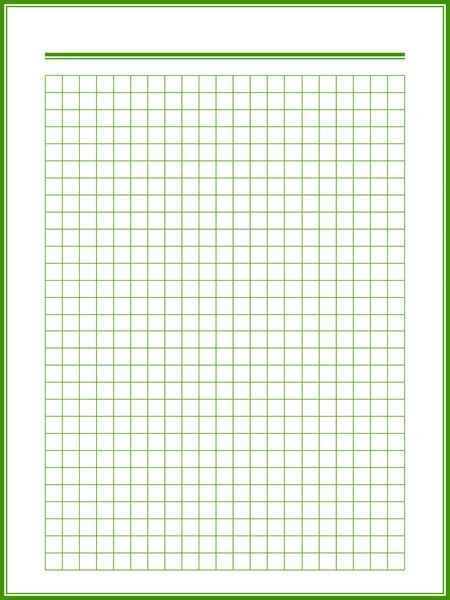Feuille de papier avec carrés verts — Image vectorielle