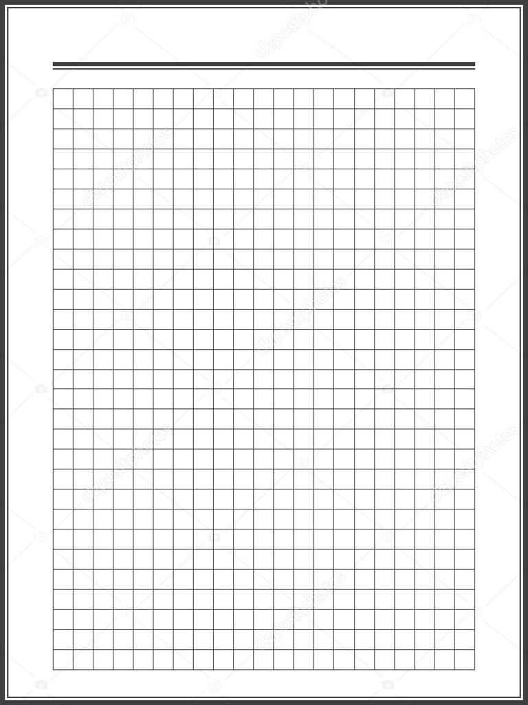 Notebook squared paper sheet