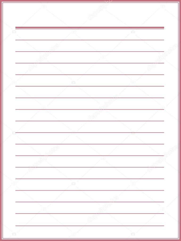 Notebook paper with red lines