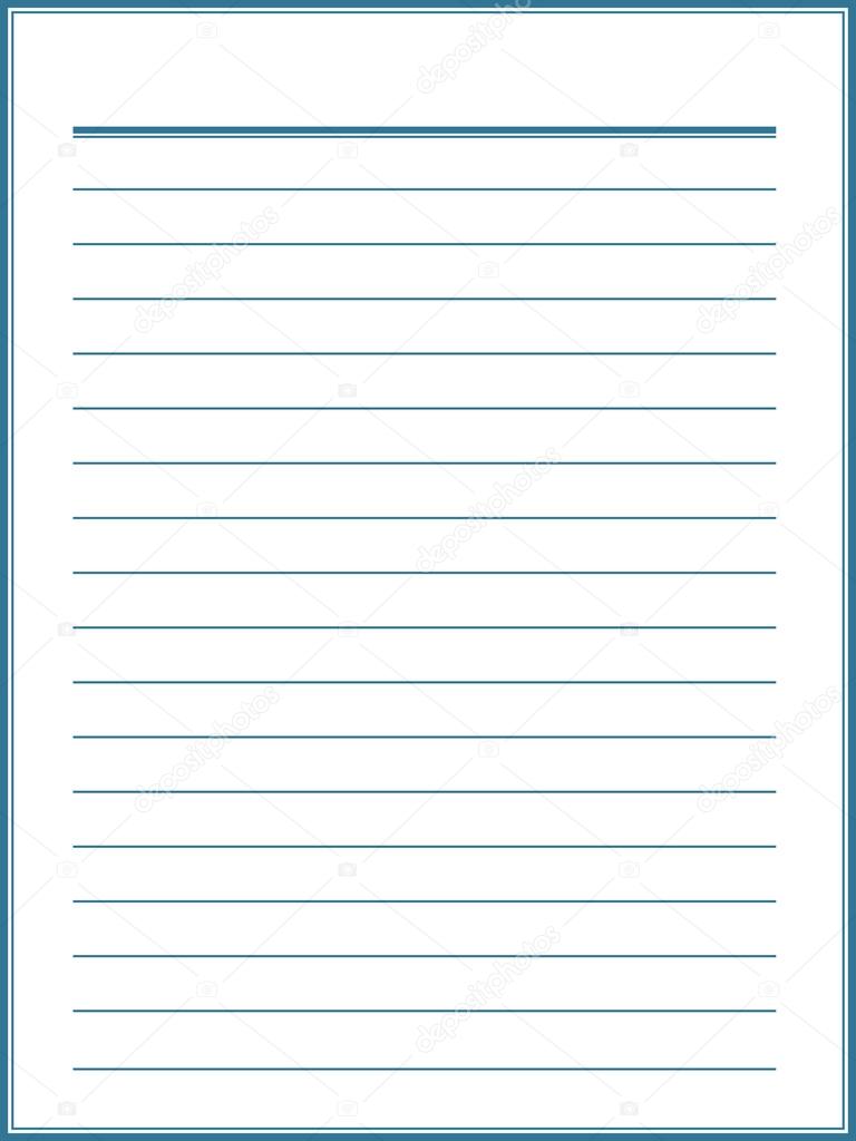 Notebook paper with blue lines