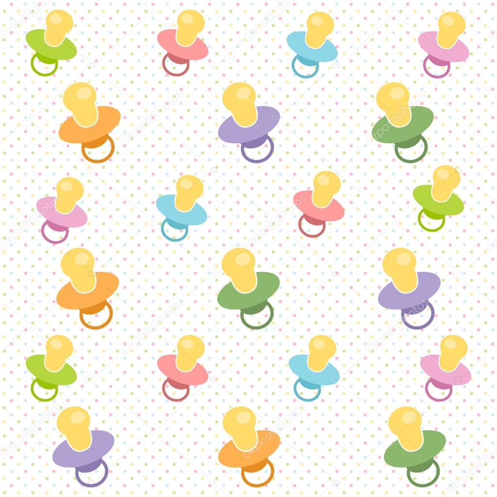 Background with baby pacifiers