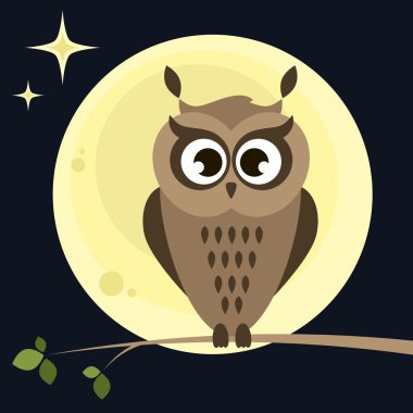 baykuş gece ağaç üzerinde