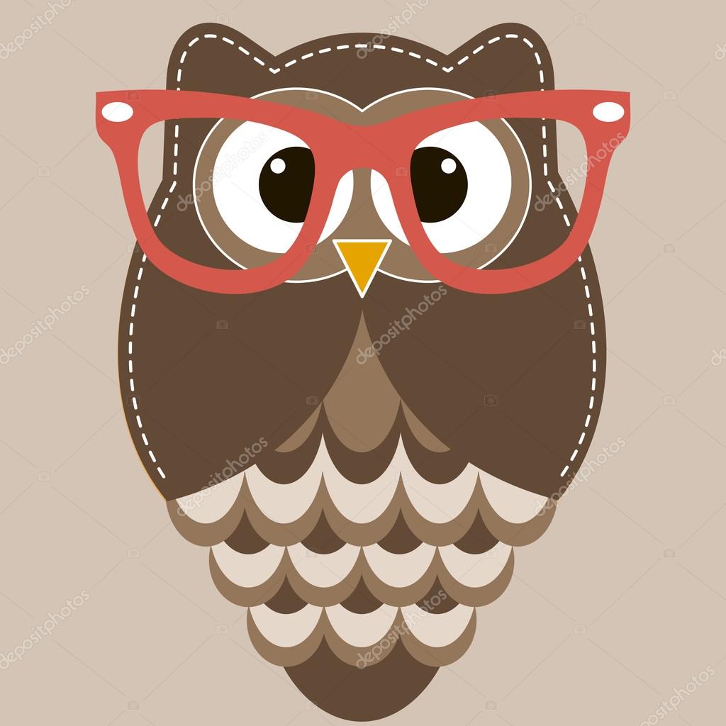 Brun ugle med briller — Stock-vektor ©Ann_Precious 78138486