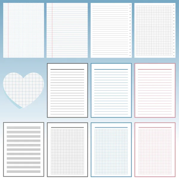 Ensemble de papiers pour carnets — Image vectorielle