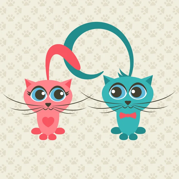 Deux chats amoureux — Image vectorielle