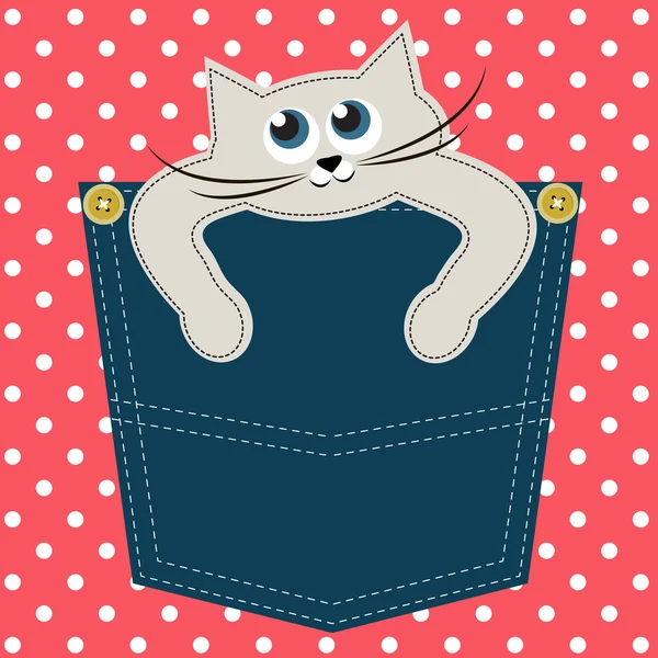 Katze in der Tasche — Stockvektor