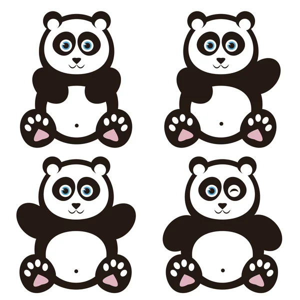 Conjunto de osos panda — Vector de stock