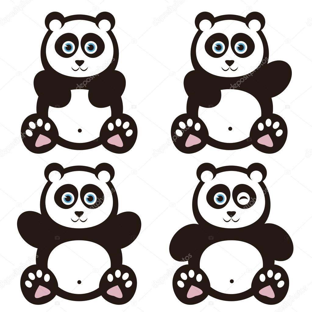 set of panda bears