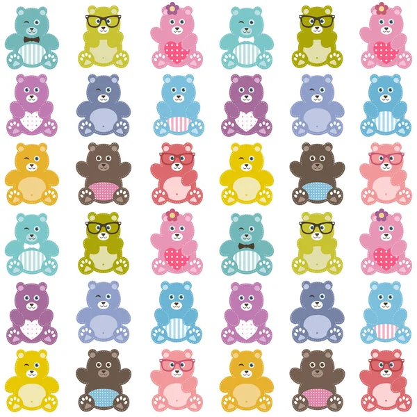 Patroon met cute teddy bears — Stockvector