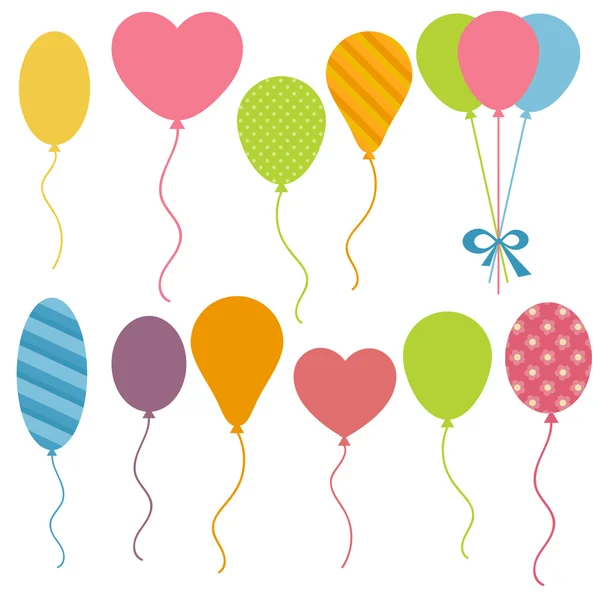 Ensemble de ballons anniversaire — Image vectorielle