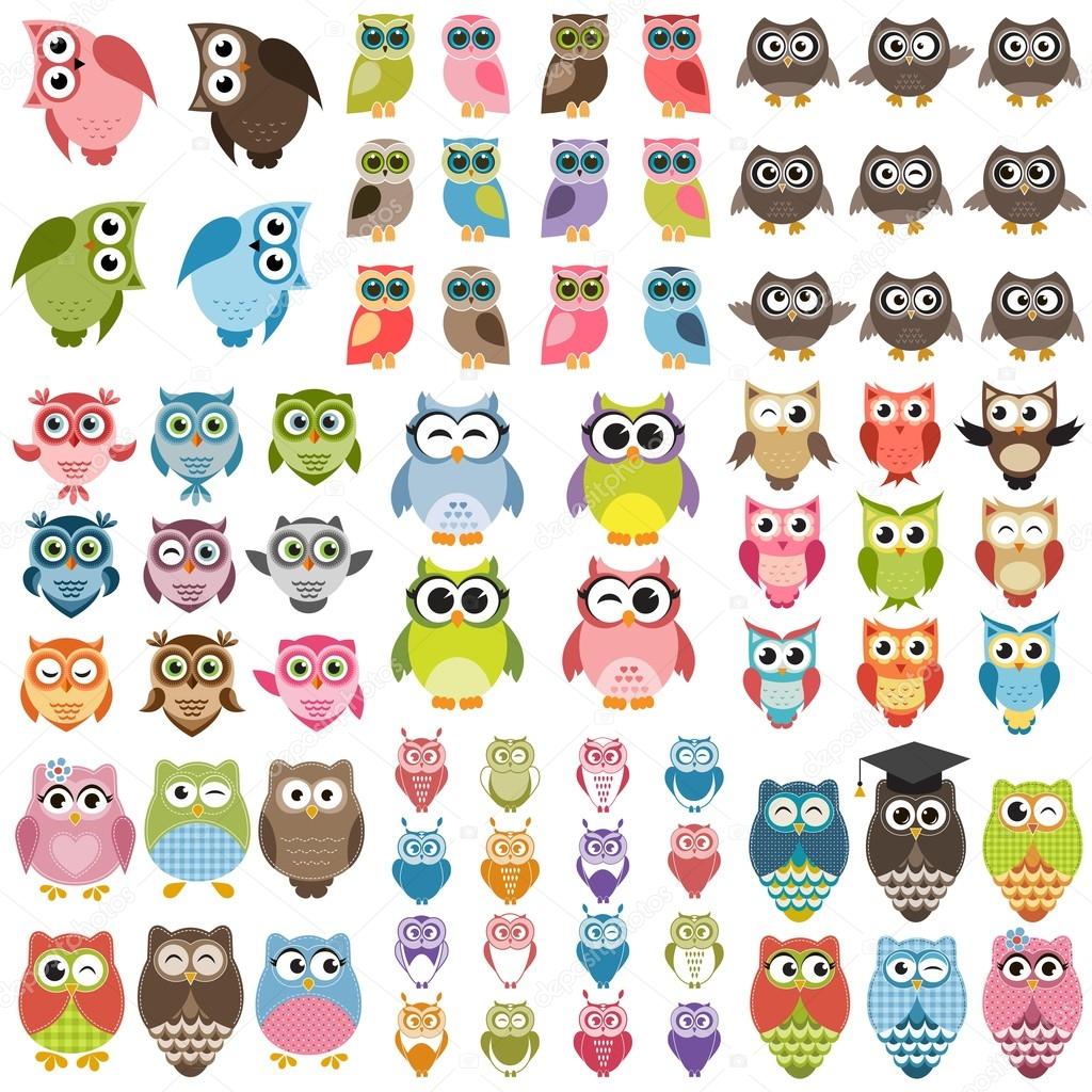 Funny Owls set