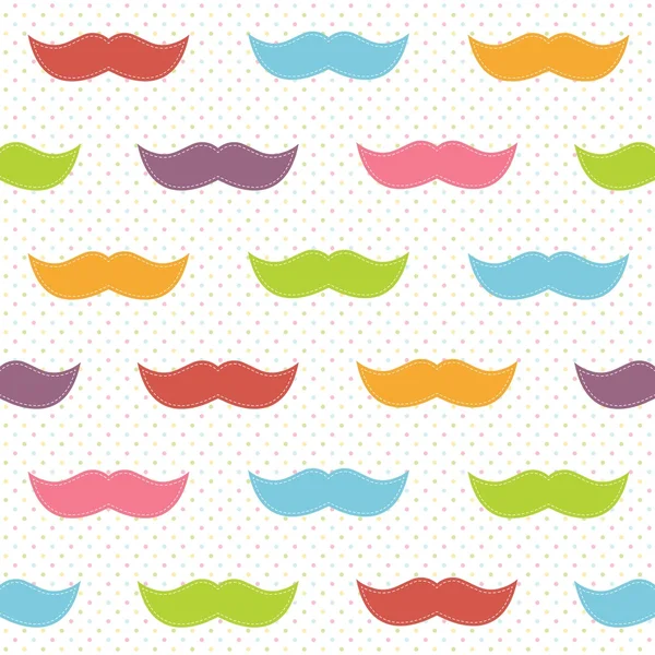 Fondo con bigotes coloridos — Vector de stock