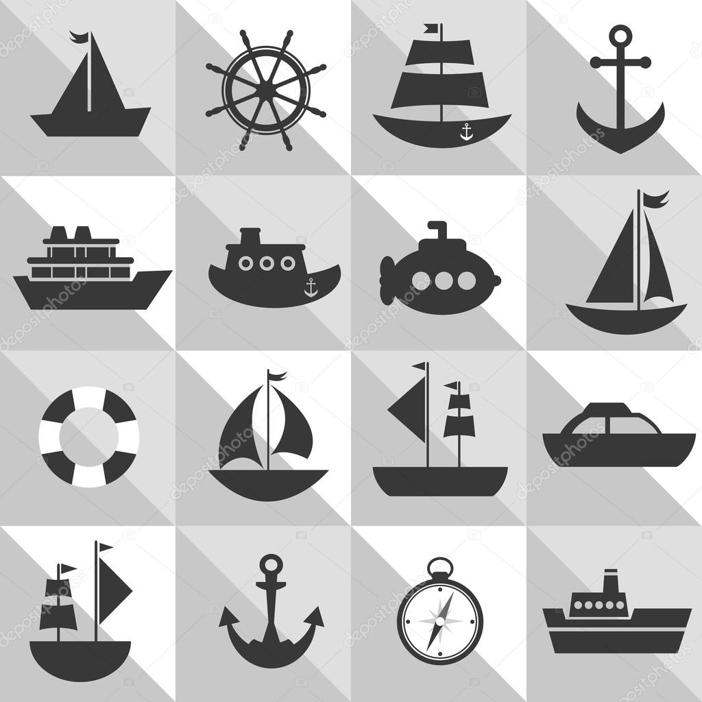 grey and white background with sea transport