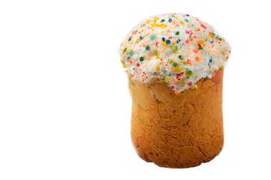 beyaz arkaplanda pasta