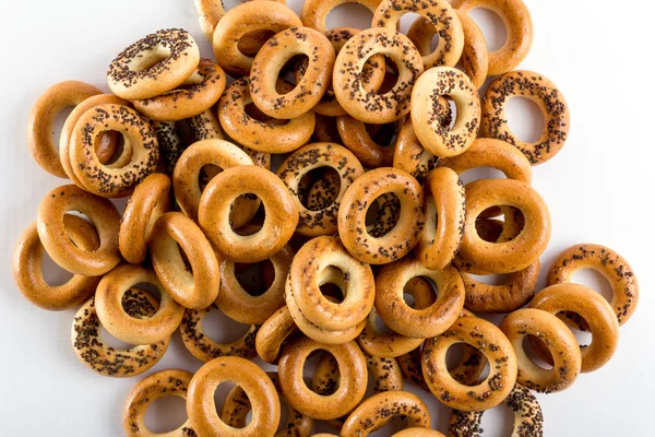 Bagels on the tablecloth — Stock Photo, Image