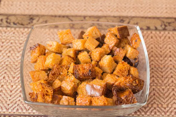 Fried croutons. — Stock Photo, Image