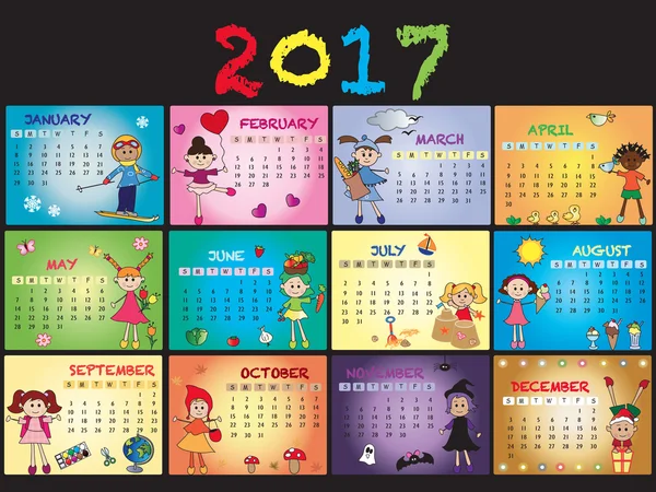 Calendário anual 2017 — Fotografia de Stock