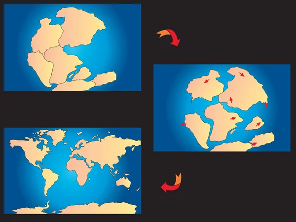 Creation of the continents — Stock Photo, Image