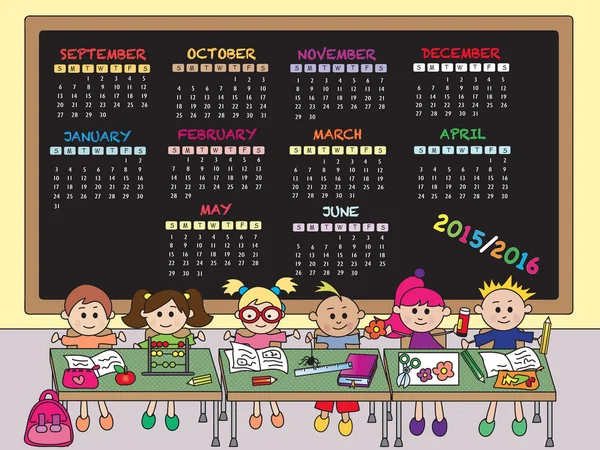 Calendario escolar 2015.2016 —  Fotos de Stock