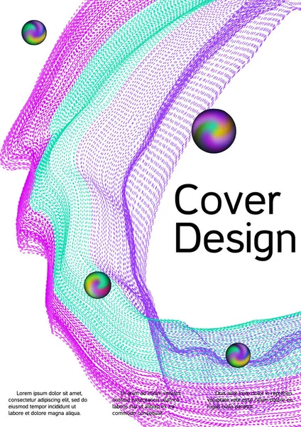 Sound flyer per creare una copertina astratta alla moda. — Vettoriale Stock