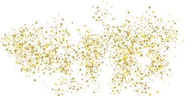 Beyaz arka planda altın yaldızlı konfeti. Parlak parçacıkların yansıması. Dekoratif unsur. Tasarımınız, kartlarınız, davetiyeleriniz, hediyeleriniz, VIP 'niz için lüks bir arkaplan.