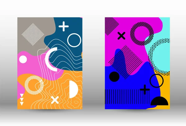 Modernas Cubiertas Fondo Memphis Gran Diseño Para Cualquier Propósito Ilustración — Vector de stock