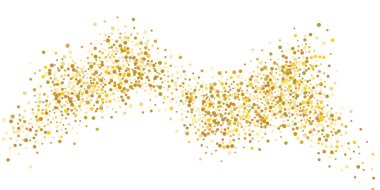 Beyaz arka planda altın yaldızlı konfeti. Parlak parçacıkların yansıması. Dekoratif unsur. Tasarımınız, kartlarınız, davetiyeleriniz, hediyeleriniz, VIP 'niz için lüks bir arkaplan.