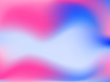 Sanal arkaplan. Pembe, mavi, yeşil renklerde parlak, pürüzsüz, bulanık fütürist desen. Modaya uygun reklam vektörü. Yazdırılmış ürünler için holografik spektrumun yoğun gradyanı,.