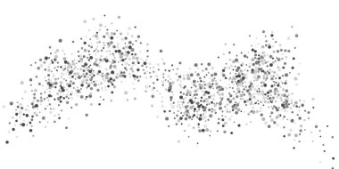 Beyaz arka planda gümüş simli konfeti. Parlak parçacıkların yansıması. Dekoratif unsur. Tasarımınız, kartlarınız, davetiyeleriniz, hediyeleriniz, VIP 'niz için lüks bir arkaplan.
