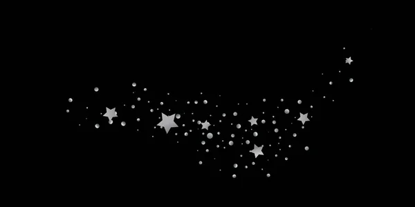은가락지로 은가락지 배경에는 무작위로 별들이 빛나고 있습니다 빛나는 어두운 날으는 — 스톡 벡터