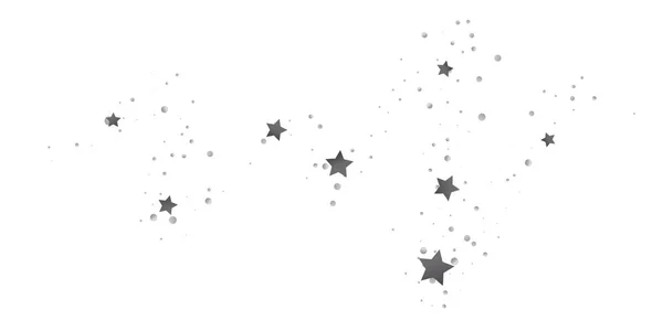 Silverstjärna Konfetti Fallande Stjärnor Vit Bakgrund Illustration Flygande Glänsande Stjärnor — Stock vektor