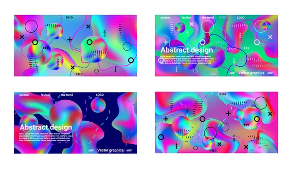 Trendy Creative Vector Space Gradient Set Modern Abstract Covers Bright — Stock Vector